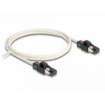 DeLOCK Network Cable RJ45 plug to plug Cat.6A S/FTP with rotatable colour clips 1 m white
