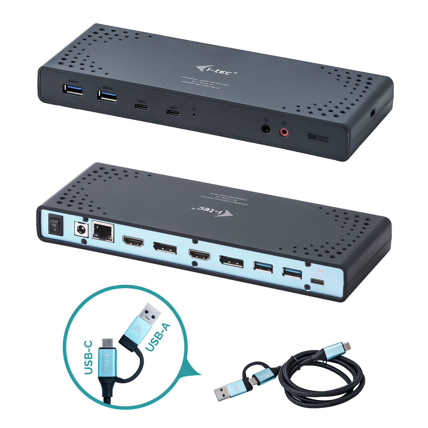 i-tec USB 3.0 / USB-C / Thunderbolt 3 Dual Display Docking Station...