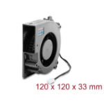 DeLOCK Radial Fan / Blower Fan 12 V DC 120 x 120 x 33 mm with 3 pin fan connector, black