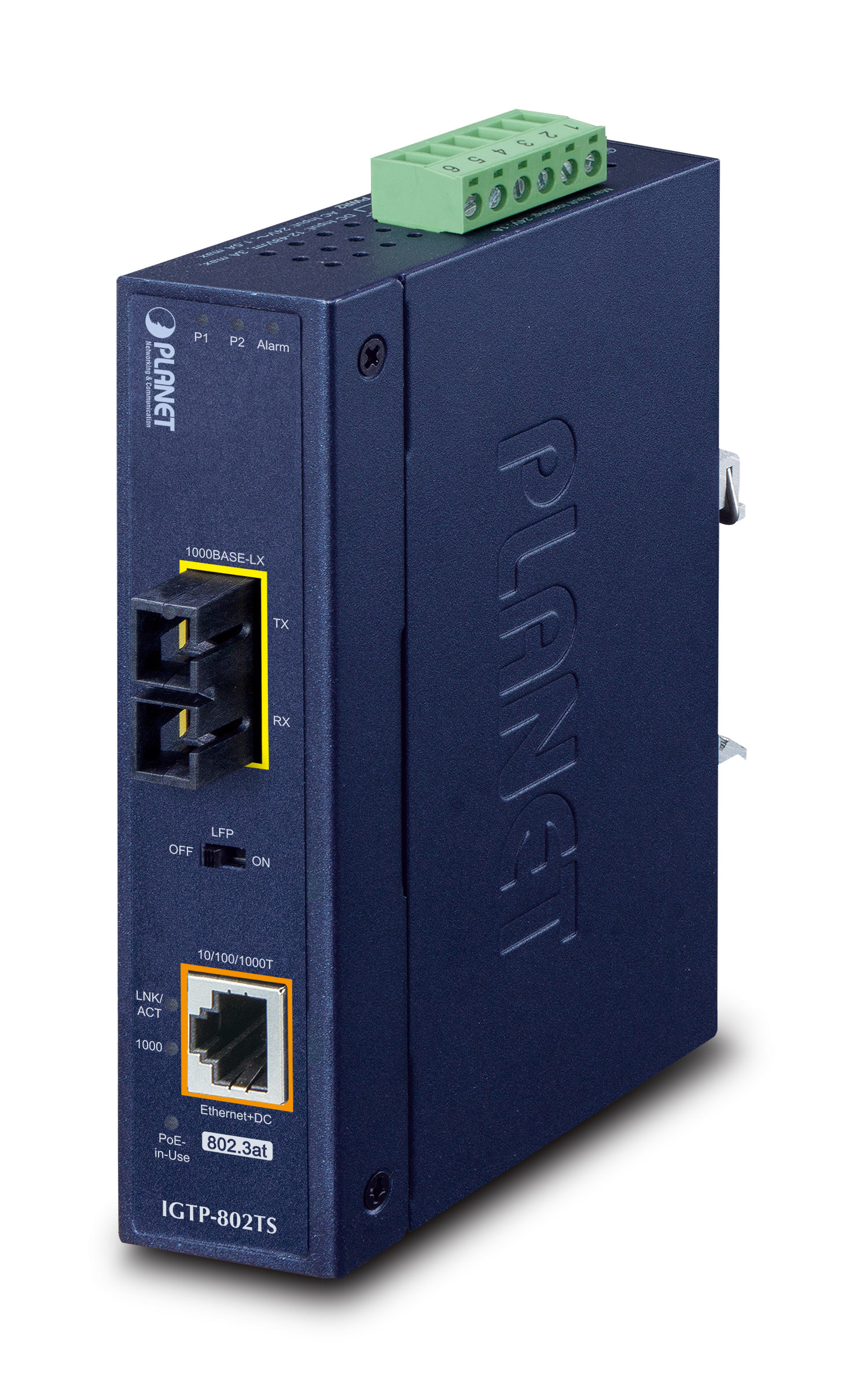Image of PLANET IP30 Industrial 10/100/1000BAS network media converter 1000...