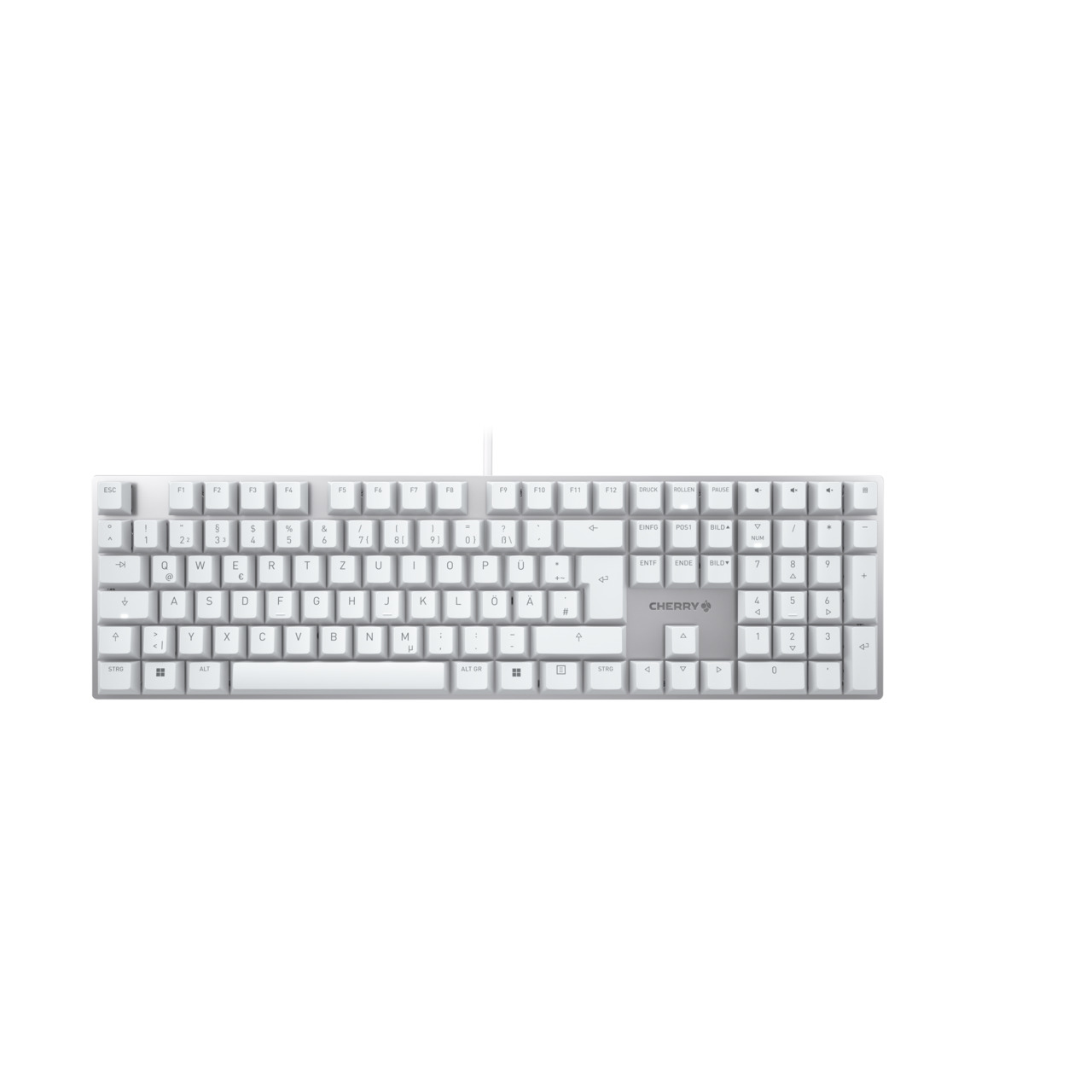 CHERRY KC 200 MX keyboard Universal USB QWERTZ German Silver, White