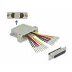 DeLOCK D-Sub HD 44 pin crimp female to 2 x RJ45 female with assembly kit beige