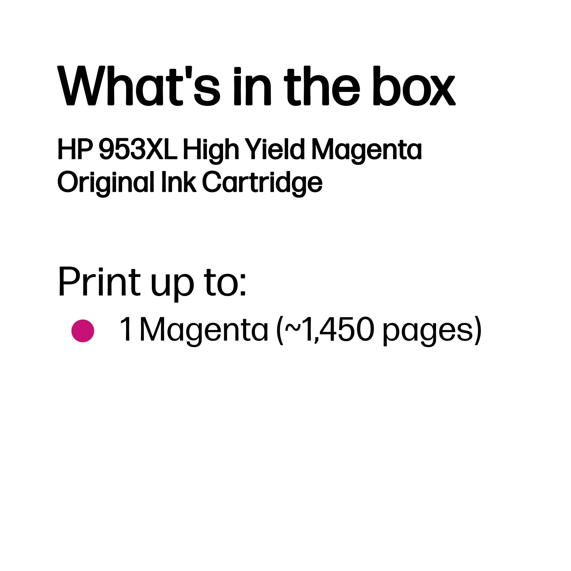 HP F6U17AE/953XL Ink cartridge magenta high-capacity, 1.45K pages 18.5ml for HP OfficeJet Pro 7700/8210/8710