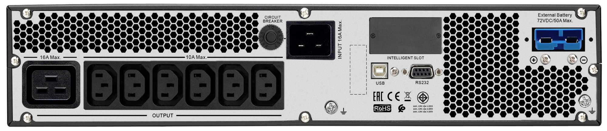 APC Easy UPS ONLINE SRV RM Ext. 3000VA230V uninterruptible power supply (UPS) Double-conversion (Online) 3 kVA 2400 W 7 AC outlet(s)