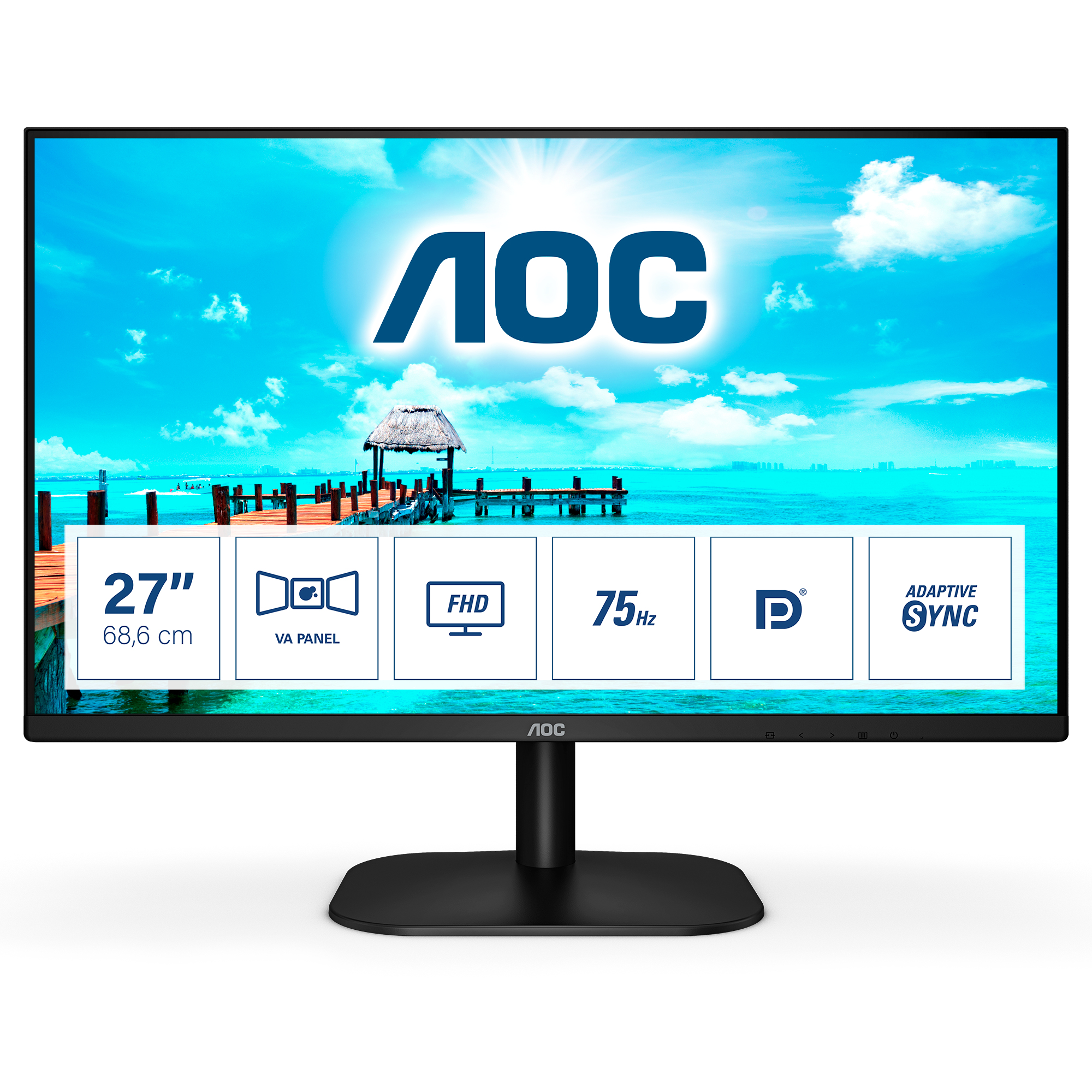 AOC B2 27B2QAM LED display 68,6 cm (27") 1920 x 1080 pixlar Full HD Svart