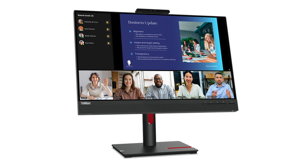 Image of Lenovo ThinkVision T24v-30 LED display 60.5 cm (23.8") 1920 x 1080...