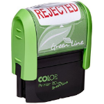 Colop Green Line P20 Self Inking Word Stamp REJECTED 35x12mm Red Ink