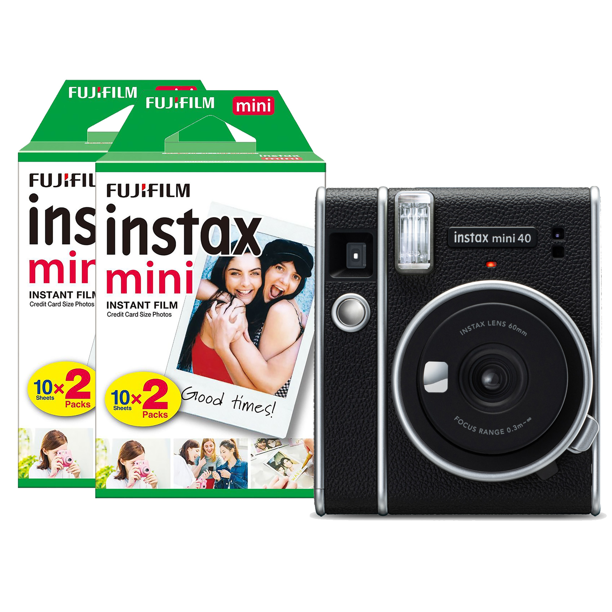 Fujifilm Instax Mini 40 Instant Camera - Black - Camera + 40 Shot Pack