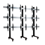 B-Tech SYSTEM X - 3 x 3 Universal Mobile Videowall Mounting System with Micro-Adjustment for 55-60" screens