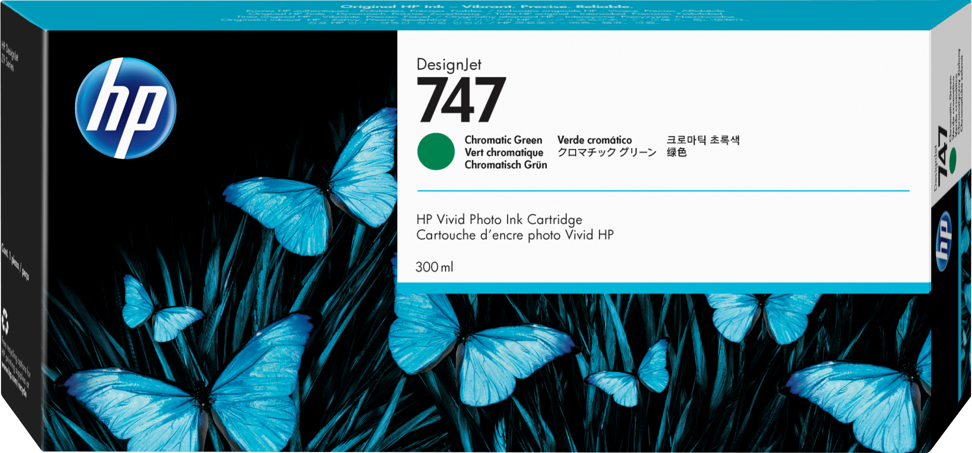 Image of HP P2V84A/747 Ink cartridge green chromatic 300ml for HP DesignJet...