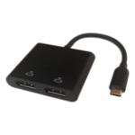 Deltaco USBC-2DP video cable adapter 0.1 m USB Type-C 2 x DisplayPort Black