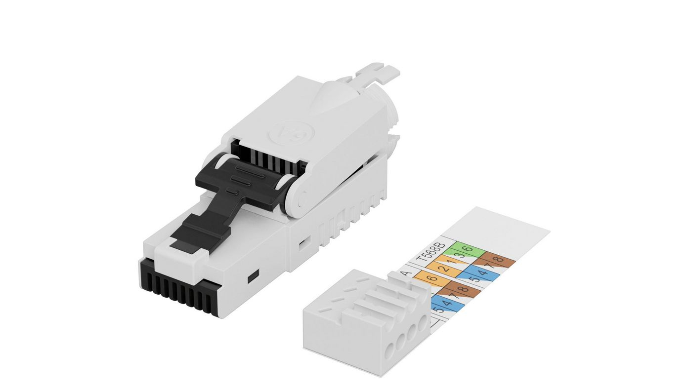 RJ45 UTP plug Cat6a for  AWG22-24 solid/stranded  conductor tool free thumbnail