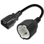 Qoltec 53906 power cable Black 0.15 m IEC 320 Schuko