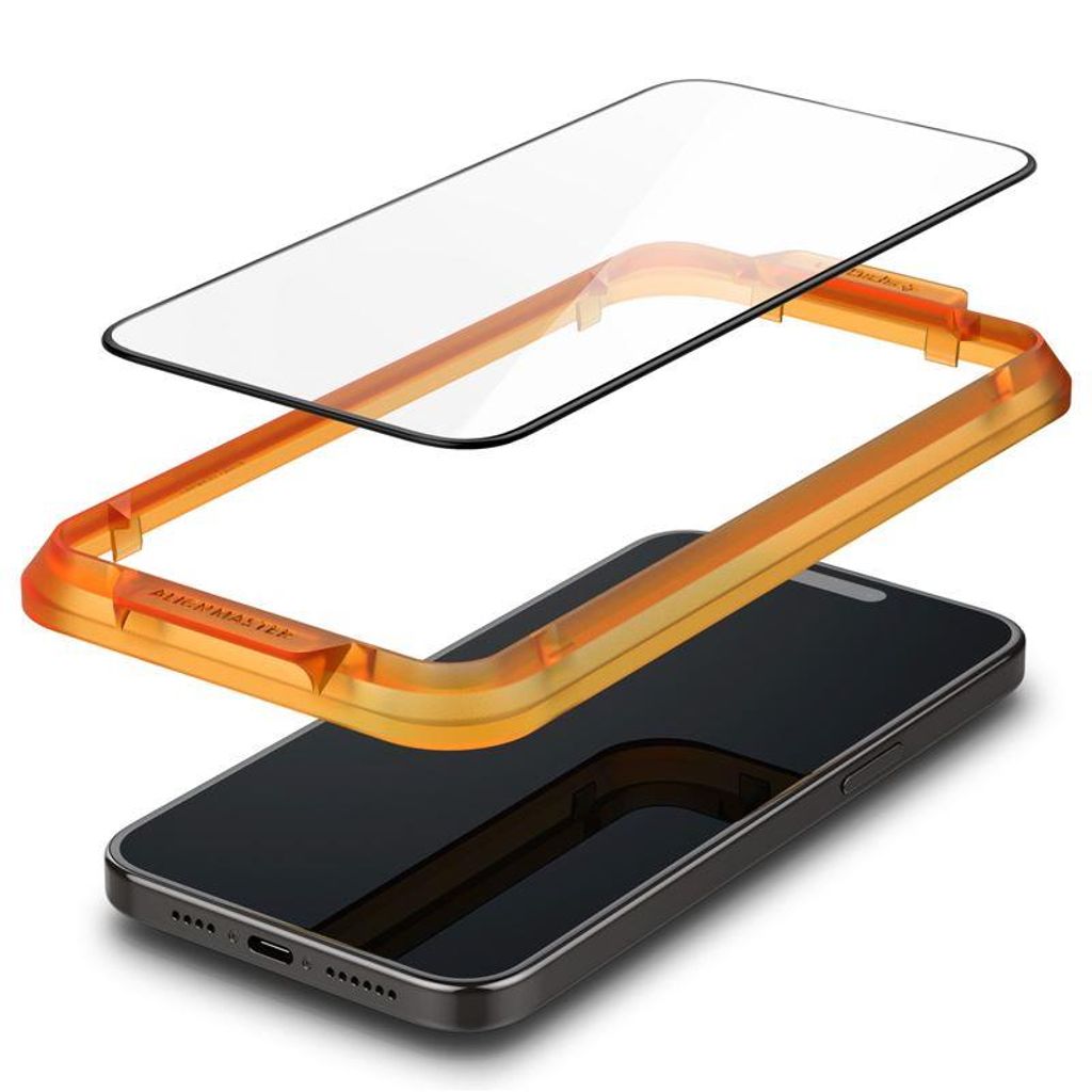 EU Product - iPhone 15 Plus Tempered Alm Glass Fc - 2-Pack - Black thumbnail