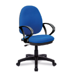 NAUTILUS Designs Java 100 Medium Back Single Lever Fabric Operator Office Chair With Fixed Arms Blue - BCF/I300/BL/A DD