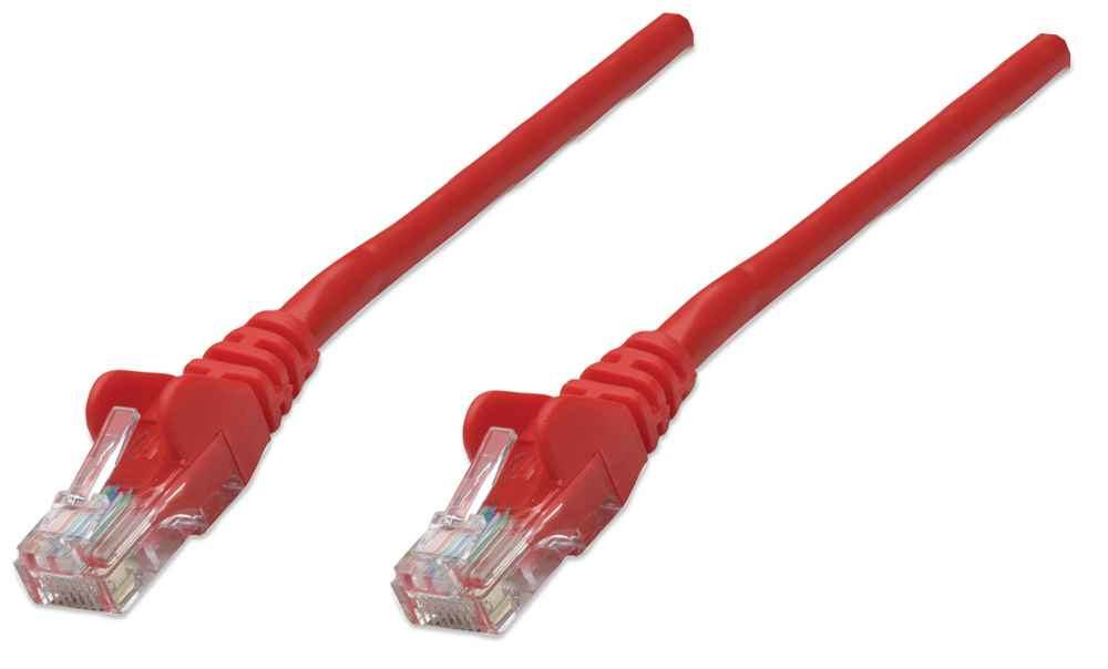 Image of Intellinet Network Patch Cable, Cat5e, 1m, Red, CCA, U/UTP, PVC,...