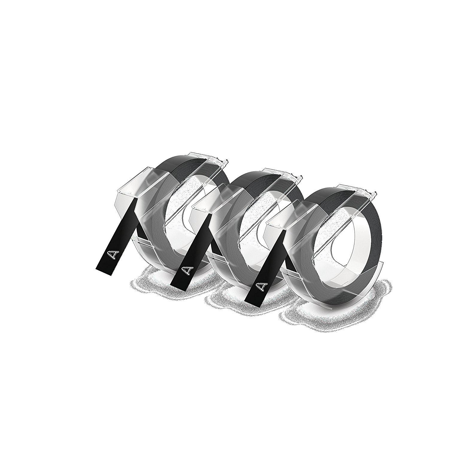 Image of Dymo S0847730 Embossing tape 3D black 9mmx3m Pack=3 for Dymo 3D 9mm