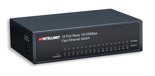 Intellinet 16-Port Fast Ethernet Office Switch Unmanaged Black