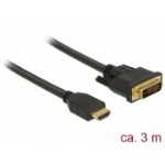 DeLOCK 85655 video cable adapter 3 m HDMI Type A (Standard) DVI Black