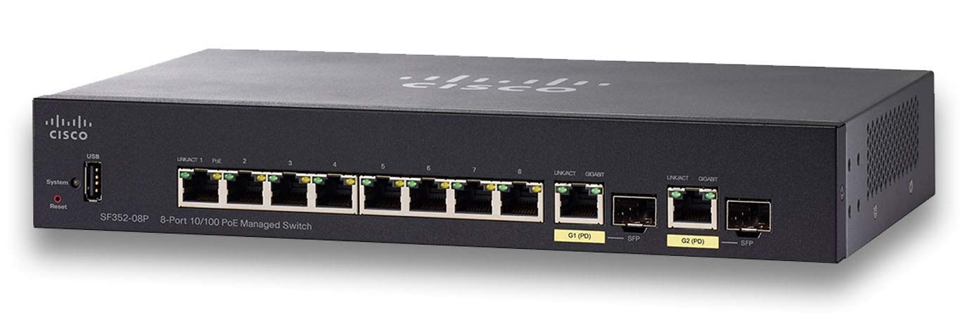 Cisco SF352-08P-K9-NA 8-Port 1U Network Switch