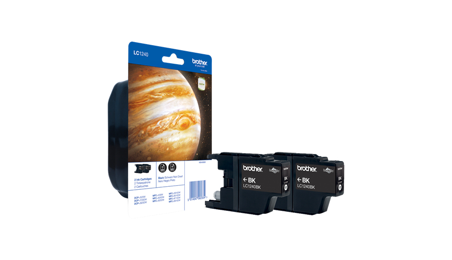 Image of Brother LC-1240BKBP2DR Ink cartridge black twin pack, 2x600 pages...