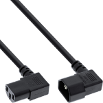 InLine power cable C13 / C14, black, angled, 1m