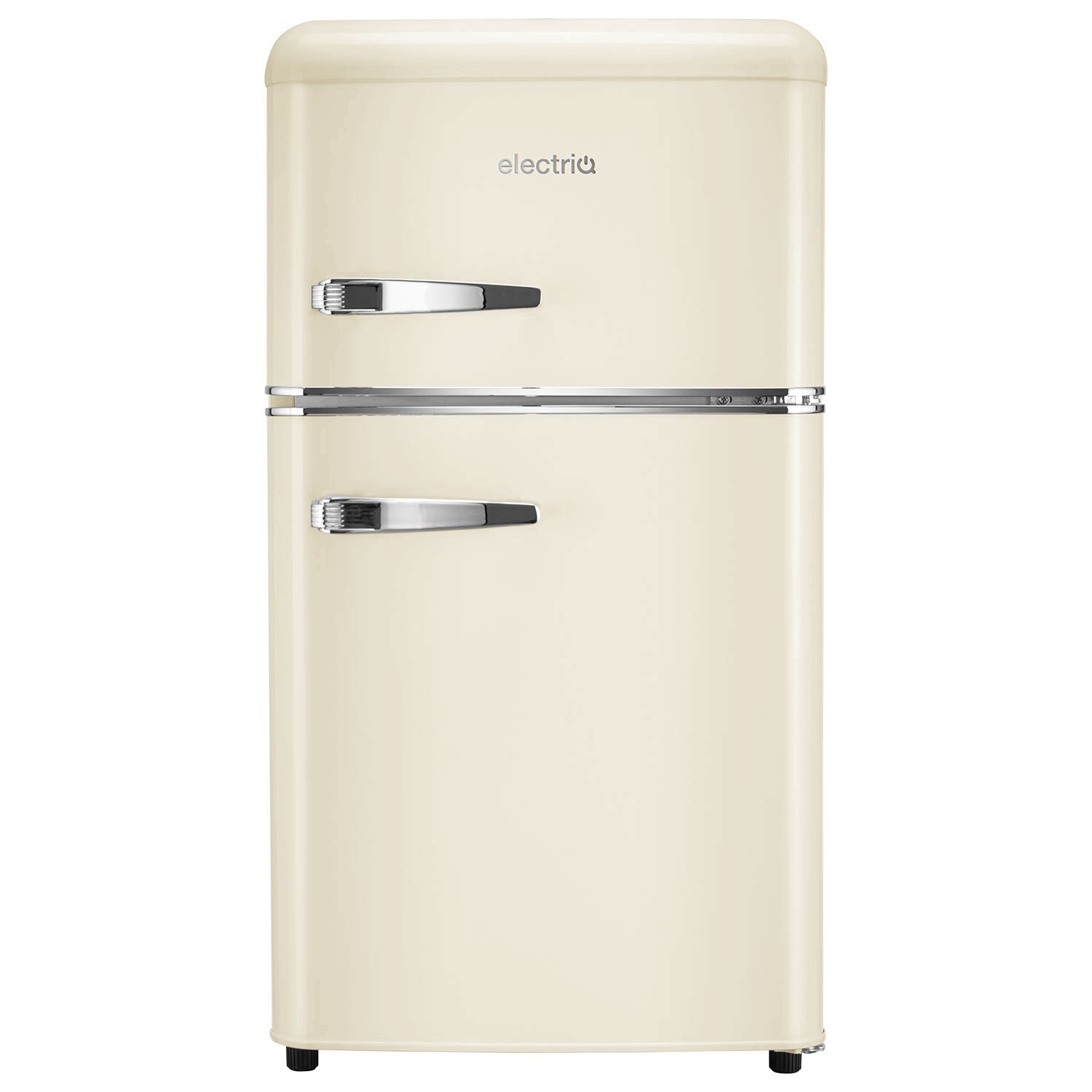 electriQ 80 Litre 70/30 Retro Freestanding Fridge Freezer � Cream