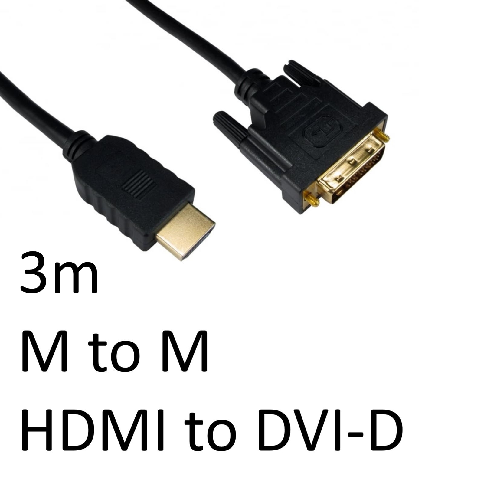 Image of TARGET HDMI 1.4 (M) to DVI-D (M) 3m Black OEM Display Cable