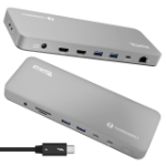 Plugable Technologies TBT-UDM laptop dock/port replicator Wired Thunderbolt 4 Aluminum, Gray