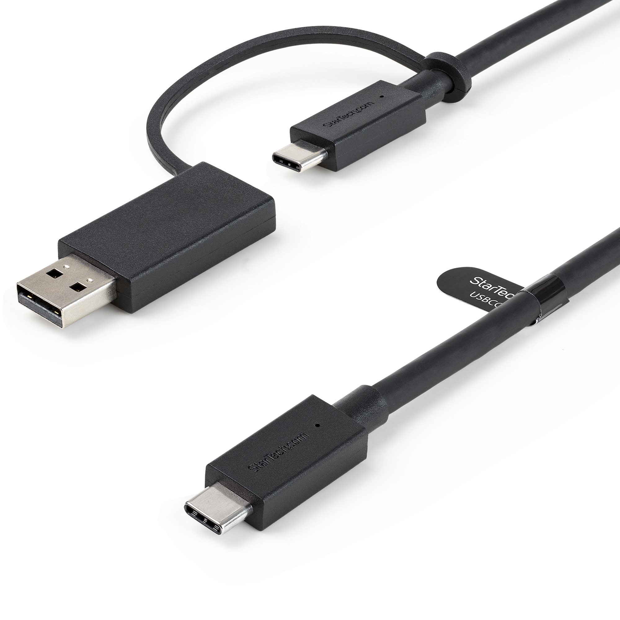 Image of StarTech.com 3ft (1m) USB-C Cable with USB-A Adapter Dongle -...
