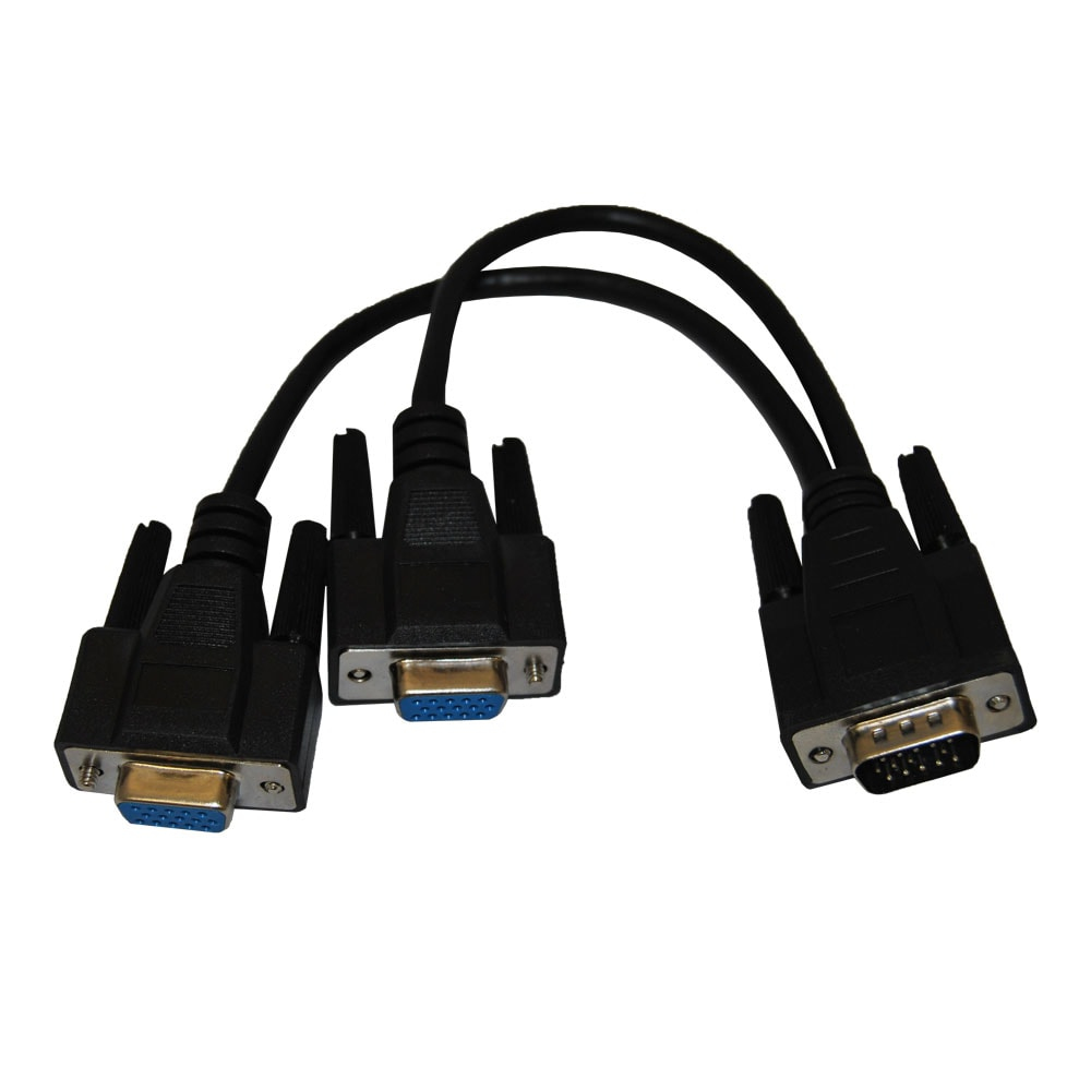 Videk HDD DB15M to 2 x HDD DB15F Monitor Splitter Black