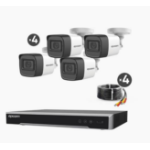 Hikvision Kit TURBOHD 5 Megapixel / DVR 4 Canales / 4 Cámaras de 5 Megapixel con Micrófono Integrado / 4 Cables 18 Metros / Fuente de Poder Profesional -