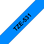 Brother TZE-531 DirectLabel black on blue Laminat 12mm x 8m for Brother P-Touch TZ 3.5-18mm/6-12mm/6-18mm/6-24mm/6-36mm