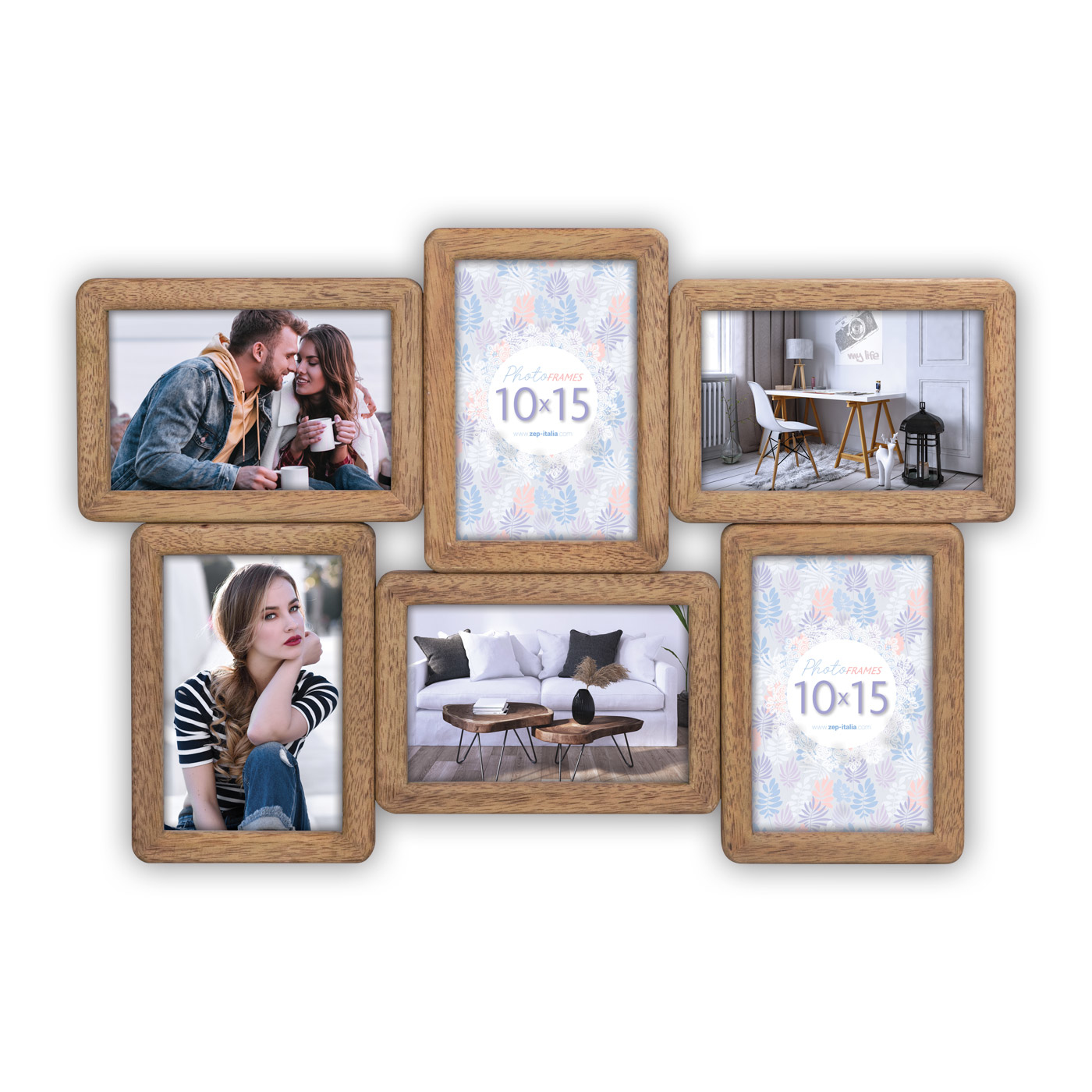 Image of ZEP AJACCIO - MDF - Wood - Brown - Multi picture frame - Table -...