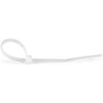 StarTech.com 4"(10cm) Cable Ties - 1/16"(2mm) wide, 7/8"(22mm) Bundle Diameter, 18lb(8kg) Tensile Strength, Nylon Self Locking Zip Ties with Curved Tip - 94V-2/UL Listed, 100 Pack - White
