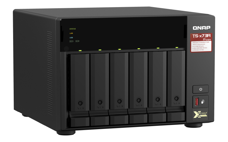 QNAP TS-673A-8G NAS/storage server Tower Ethernet LAN Black V1500B