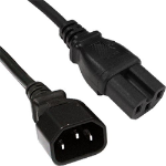 Cablenet 1m IEC C14 - IEC C15 Hot Condition Black H05RR-F 0.75mm Power Leads