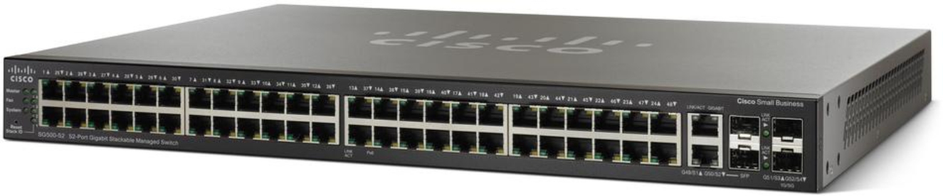 Cisco SG500-52MP Managed L2 Gigabit Ethernet (10/100/1000) Power over Ethernet (PoE) 1U Black