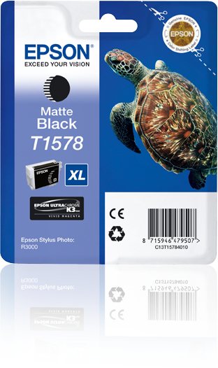 Image of Epson C13T15784010/T1578 Ink cartridge black matt 25.9ml for Epson...
