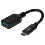 Maplin S051 video cable adapter 0.14 m USB Type-A USB Type-C Black