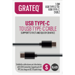 GRATEQ 85060QC USB-kablar 1 m USB 2.0 USB C Svart