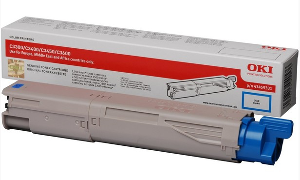 OKI 43459331 Toner cyan, 2.5K pages/5% for OKI C 3300/3400/3450/3600
