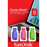 SanDisk Cruzer Blade 3x 32GB USB flash drive USB Type-A 2.0 Blue, Green, Pink  Chert Nigeria