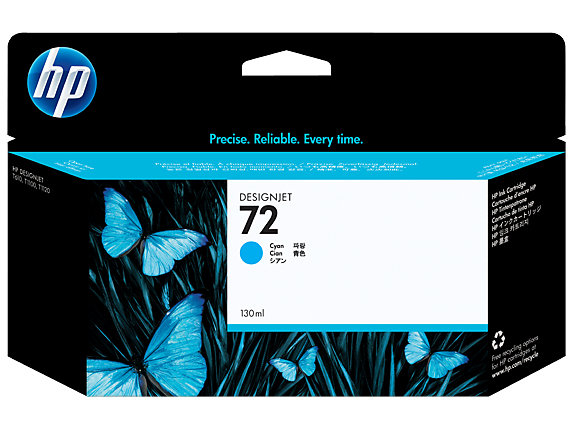 Image of HP C9371A/72 Ink cartridge cyan 130ml for HP DesignJet T...