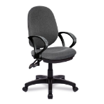 NAUTILUS Designs Java 200 Medium Back Twin Lever Fabric Operator Office Chair With Fixed Arms Grey - BCF/P505/GY/A DD