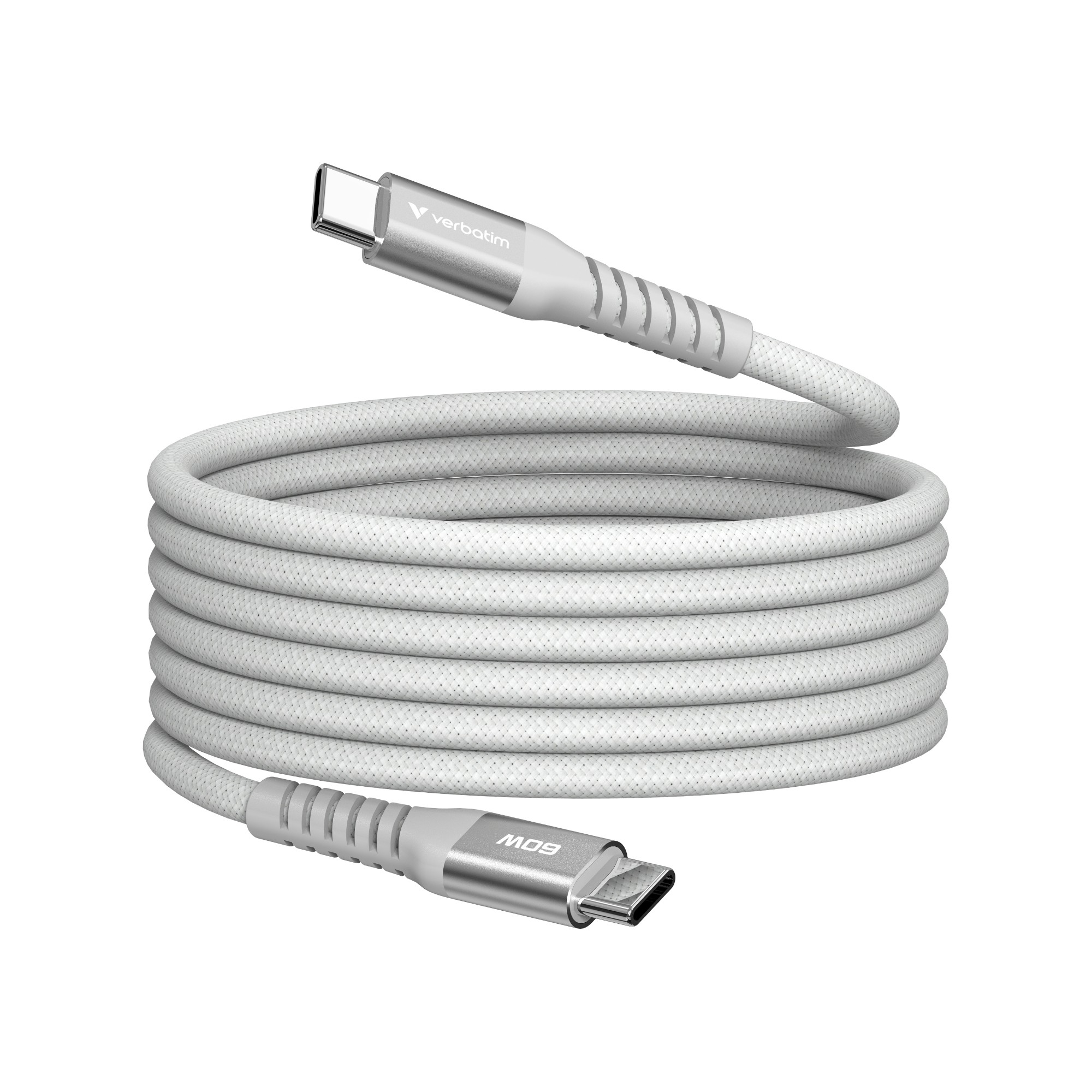 Verbatim Sync & Charge Magnetic Cable - 60W USB-C to USB-C 120 cm Grey