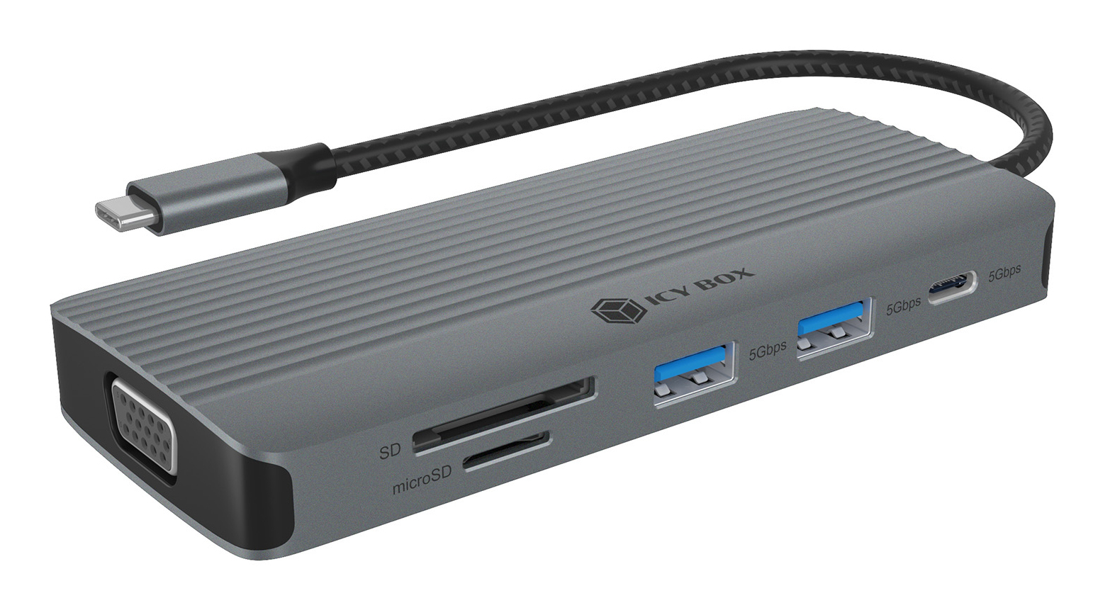 ICY BOX IB-DK4040a-CPD Wired USB 3.2 Gen 1 (3.1 Gen 1) Type-C Aluminium, Silver