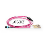 ATGBICS MTP Female-4 LC Duplex 8 Fibres OM4 50/125 Multimode Breakout Cable, Type B, LSZH 2.0, 7m