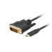 Lanberg CA-CMDV-10CU-0030-BK video cable adapter 3 m USB Type-C DVI-D Black