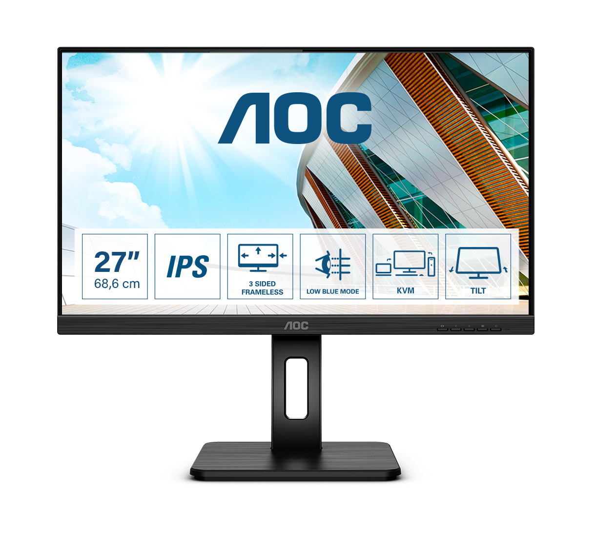 Image of AOC P2 27P2C LED display 68.6 cm (27") 1920 x 1080 pixels Full HD...